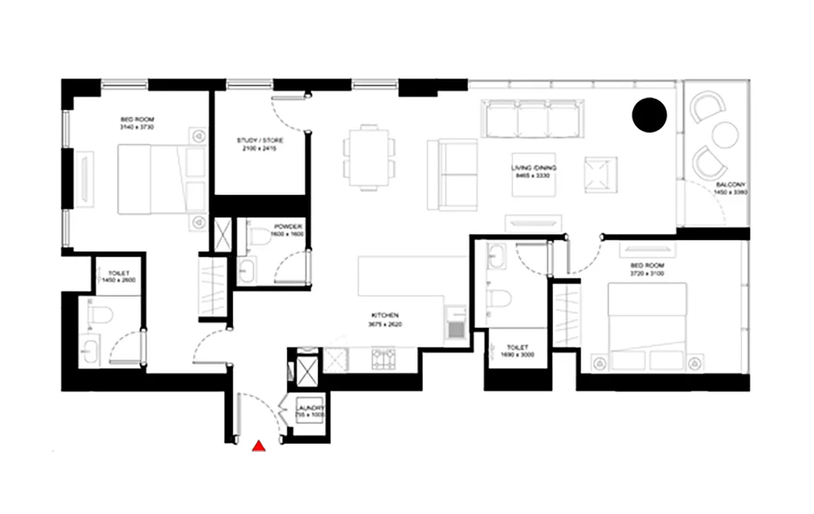 Официальная планировка 2.5BR Type A