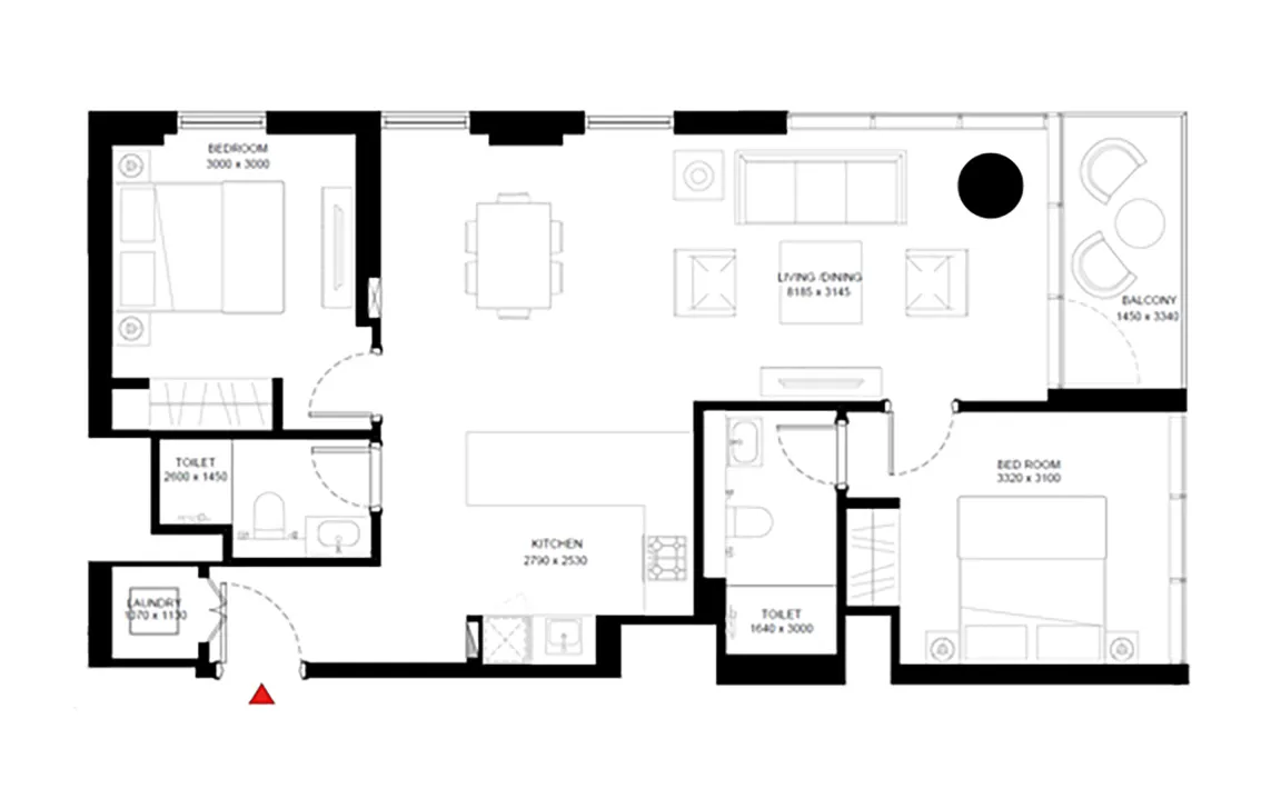 Официальная планировка 2BR Type A