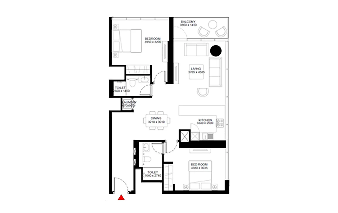 Официальная планировка 2BR Type D